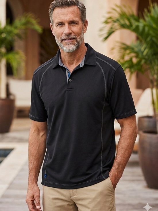 Tommy Bahama Other - Tommy Bahama Black Emissary IslandZone Polo Shirt Large